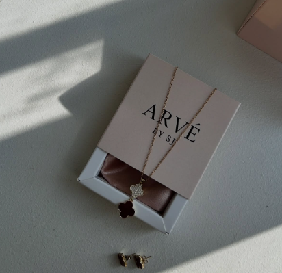 Pavé Clover Drop Necklace