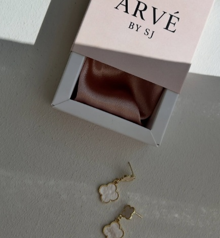 Mother-of-Pearl Clover Studs